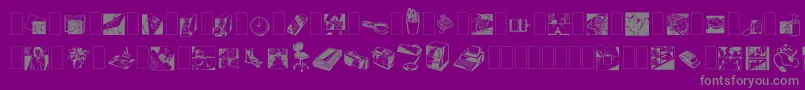 フォントDfindustrialsone – 紫の背景に灰色の文字