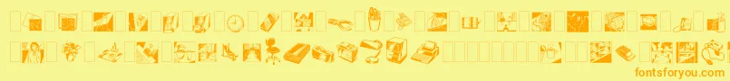 Fonte Dfindustrialsone – fontes laranjas em um fundo amarelo