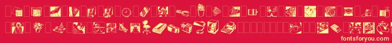 Dfindustrialsone Font – Yellow Fonts on Red Background