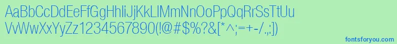 BasicSansLightSf Font – Blue Fonts on Green Background