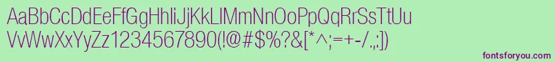 BasicSansLightSf Font – Purple Fonts on Green Background