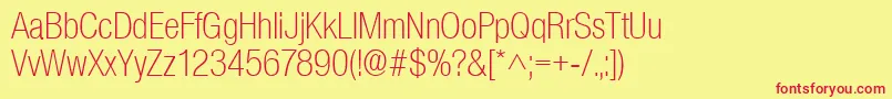 BasicSansLightSf Font – Red Fonts on Yellow Background