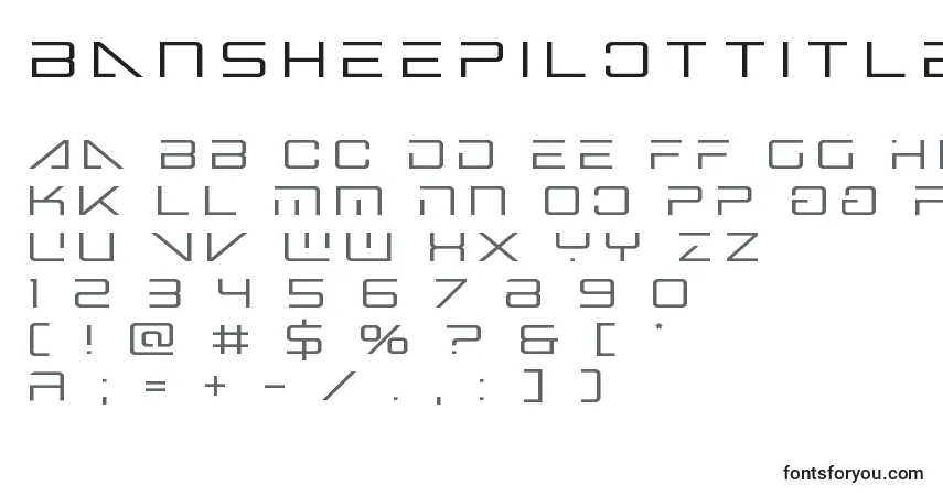 Czcionka Bansheepilottitle – alfabet, cyfry, specjalne znaki