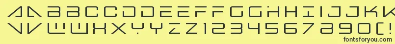 Bansheepilottitle-Schriftart – Schwarze Schriften auf gelbem Hintergrund