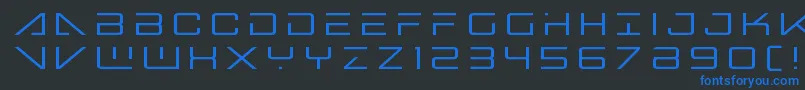 フォントBansheepilottitle – 黒い背景に青い文字