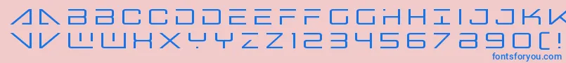 Bansheepilottitle-Schriftart – Blaue Schriften auf rosa Hintergrund
