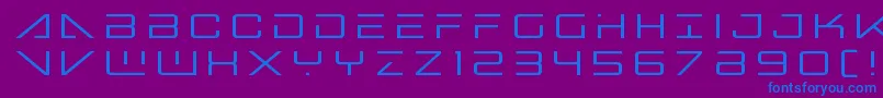 Fonte Bansheepilottitle – fontes azuis em um fundo violeta