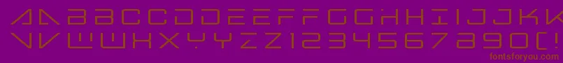 Bansheepilottitle-Schriftart – Braune Schriften auf violettem Hintergrund