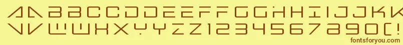 Czcionka Bansheepilottitle – brązowe czcionki na żółtym tle