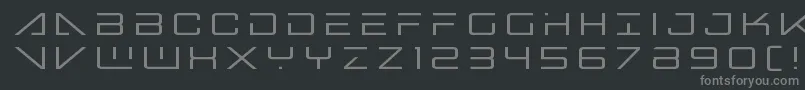 Bansheepilottitle-fontti – harmaat kirjasimet mustalla taustalla