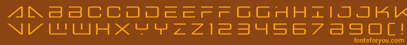 Bansheepilottitle-Schriftart – Orangefarbene Schriften auf braunem Hintergrund
