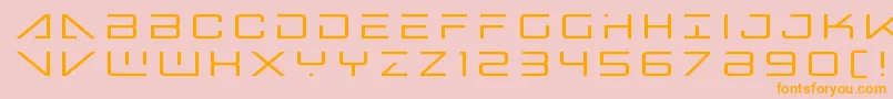 Bansheepilottitle-Schriftart – Orangefarbene Schriften auf rosa Hintergrund