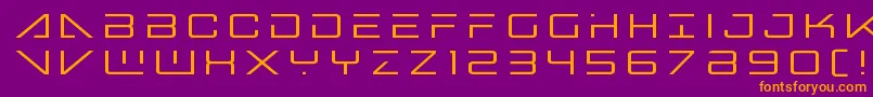 Bansheepilottitle-Schriftart – Orangefarbene Schriften auf violettem Hintergrund