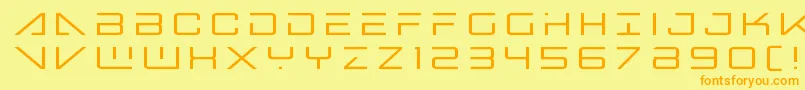 フォントBansheepilottitle – オレンジの文字が黄色の背景にあります。