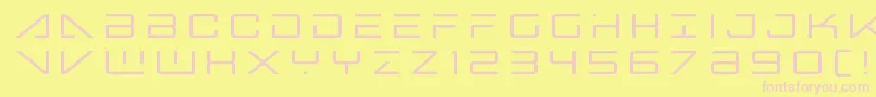 Fonte Bansheepilottitle – fontes rosa em um fundo amarelo