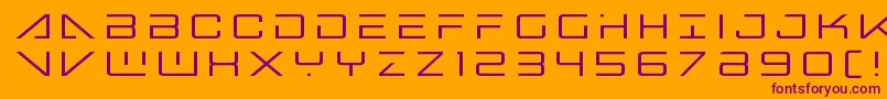 Bansheepilottitle-Schriftart – Violette Schriften auf orangefarbenem Hintergrund