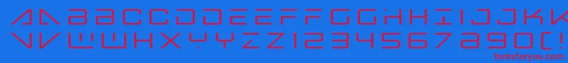 Bansheepilottitle-Schriftart – Rote Schriften auf blauem Hintergrund