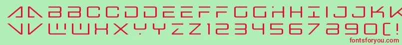 Bansheepilottitle-Schriftart – Rote Schriften auf grünem Hintergrund