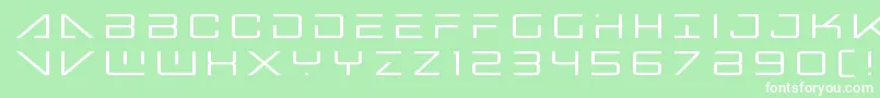 Bansheepilottitle-Schriftart – Weiße Schriften auf grünem Hintergrund