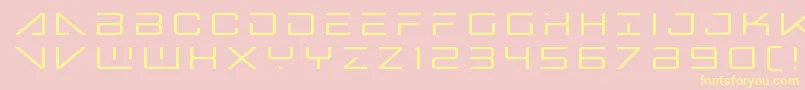 Bansheepilottitle-Schriftart – Gelbe Schriften auf rosa Hintergrund