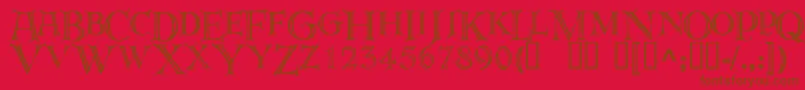 Deroos ffy Font – Brown Fonts on Red Background