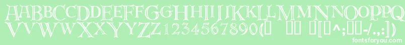 Deroos ffy Font – White Fonts on Green Background