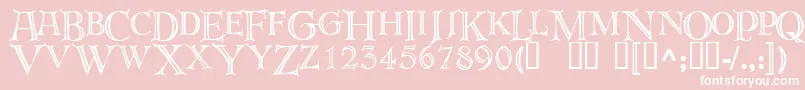 Deroos ffy Font – White Fonts on Pink Background