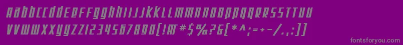 SfSquareRootBoldOblique-fontti – harmaat kirjasimet violetilla taustalla