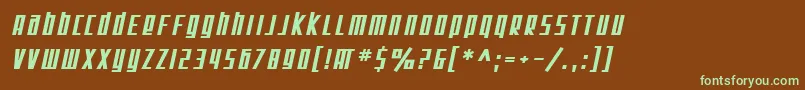 Czcionka SfSquareRootBoldOblique – zielone czcionki na brązowym tle