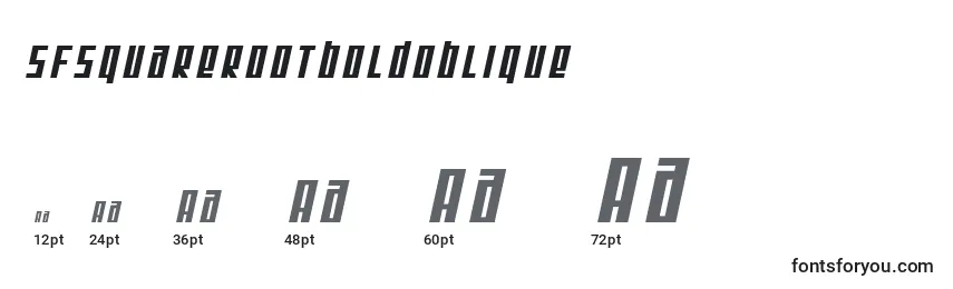 Размеры шрифта SfSquareRootBoldOblique