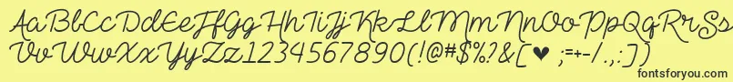 TheHeartMazeDemo Font – Black Fonts on Yellow Background