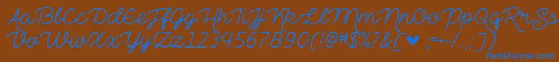 TheHeartMazeDemo Font – Blue Fonts on Brown Background