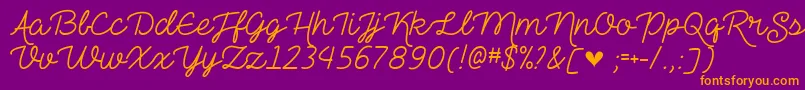 TheHeartMazeDemo Font – Orange Fonts on Purple Background