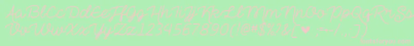 TheHeartMazeDemo Font – Pink Fonts on Green Background