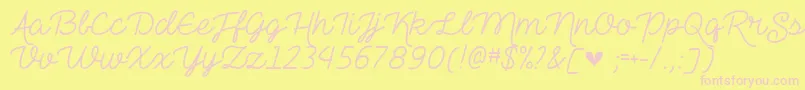 TheHeartMazeDemo Font – Pink Fonts on Yellow Background