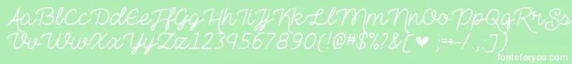 TheHeartMazeDemo Font – White Fonts on Green Background