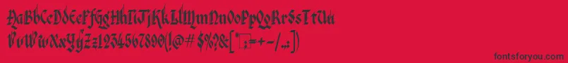 VeronaGothic Font – Black Fonts on Red Background