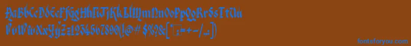 VeronaGothic Font – Blue Fonts on Brown Background