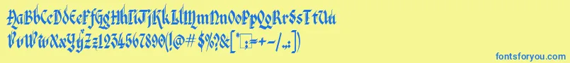 VeronaGothic Font – Blue Fonts on Yellow Background