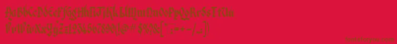 VeronaGothic-Schriftart – Braune Schriften auf rotem Hintergrund