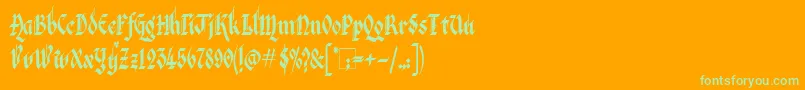 VeronaGothic Font – Green Fonts on Orange Background