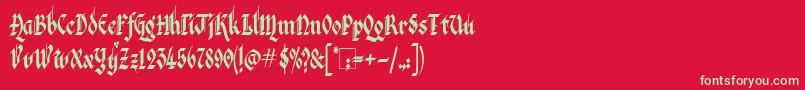 VeronaGothic Font – Green Fonts on Red Background