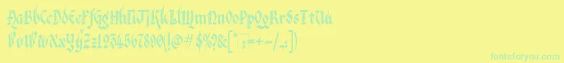 VeronaGothic Font – Green Fonts on Yellow Background