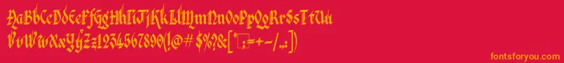 Шрифт VeronaGothic – оранжевые шрифты на красном фоне