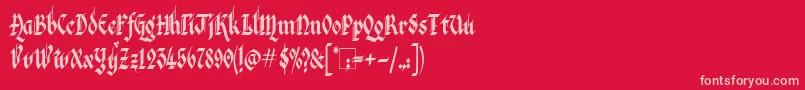 VeronaGothic-Schriftart – Rosa Schriften auf rotem Hintergrund