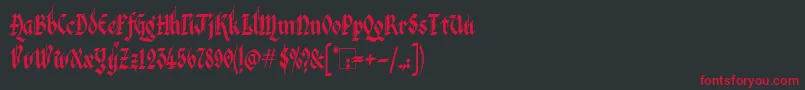 VeronaGothic Font – Red Fonts on Black Background