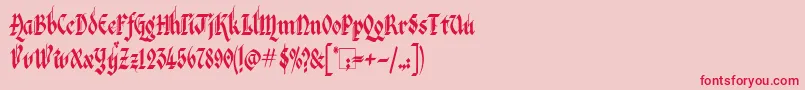 VeronaGothic-Schriftart – Rote Schriften auf rosa Hintergrund