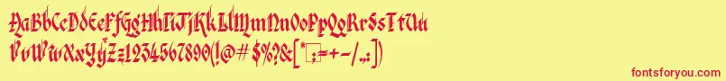 VeronaGothic Font – Red Fonts on Yellow Background