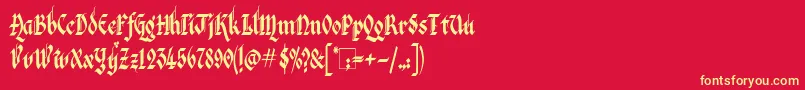 VeronaGothic Font – Yellow Fonts on Red Background