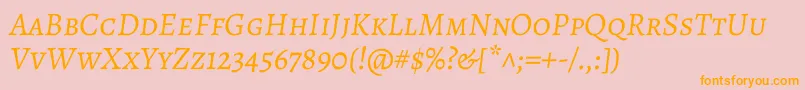 AlegreyascItalic Font – Orange Fonts on Pink Background